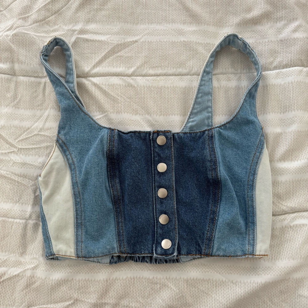 FARM Rio Denim Crop Top M